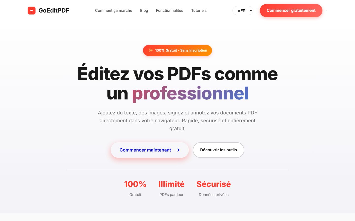 Aperçu du site GoEditPDF